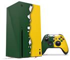WraptorSkinz Skin Wrap compatible with the 2020 XBOX Series X Console and Controller Ripped Colors Green Yellow (XBOX NOT INCLUDED)