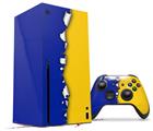 WraptorSkinz Skin Wrap compatible with the 2020 XBOX Series X Console and Controller Ripped Colors Blue Yellow (XBOX NOT INCLUDED)