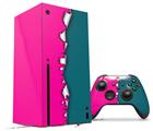 WraptorSkinz Skin Wrap compatible with the 2020 XBOX Series X Console and Controller Ripped Colors Hot Pink Seafoam Green (XBOX NOT INCLUDED)