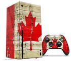 WraptorSkinz Skin Wrap compatible with the 2020 XBOX Series X Console and Controller Painted Faded and Cracked Canadian Canada Flag (XBOX NOT INCLUDED)