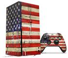 WraptorSkinz Skin Wrap compatible with the 2020 XBOX Series X Console and Controller Painted Faded and Cracked USA American Flag (XBOX NOT INCLUDED)