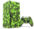 WraptorSkinz Skin Wrap compatible with the 2020 XBOX Series X Console and Controller Scattered Skulls Neon Green (XBOX NOT INCLUDED)