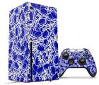 WraptorSkinz Skin Wrap compatible with the 2020 XBOX Series X Console and Controller Scattered Skulls Royal Blue (XBOX NOT INCLUDED)