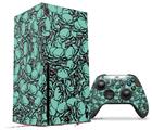 WraptorSkinz Skin Wrap compatible with the 2020 XBOX Series X Console and Controller Scattered Skulls Seafoam Green (XBOX NOT INCLUDED)