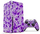 WraptorSkinz Skin Wrap compatible with the 2020 XBOX Series X Console and Controller Scattered Skulls Purple (XBOX NOT INCLUDED)