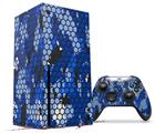 WraptorSkinz Skin Wrap compatible with the 2020 XBOX Series X Console and Controller HEX Mesh Camo 01 Blue Bright (XBOX NOT INCLUDED)