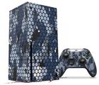 WraptorSkinz Skin Wrap compatible with the 2020 XBOX Series X Console and Controller HEX Mesh Camo 01 Blue (XBOX NOT INCLUDED)