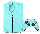 WraptorSkinz Skin Wrap compatible with the 2020 XBOX Series X Console and Controller Raining Neon Teal (XBOX NOT INCLUDED)