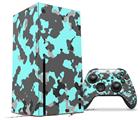 WraptorSkinz Skin Wrap compatible with the 2020 XBOX Series X Console and Controller WraptorCamo Old School Camouflage Camo Neon Teal (XBOX NOT INCLUDED)