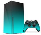 WraptorSkinz Skin Wrap compatible with the 2020 XBOX Series X Console and Controller Smooth Fades Neon Teal Black (XBOX NOT INCLUDED)