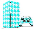WraptorSkinz Skin Wrap compatible with the 2020 XBOX Series X Console and Controller Houndstooth Neon Teal (XBOX NOT INCLUDED)