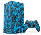 WraptorSkinz Skin Wrap compatible with the 2020 XBOX Series X Console and Controller Scattered Skulls Neon Blue (XBOX NOT INCLUDED)