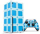 WraptorSkinz Skin Wrap compatible with the 2020 XBOX Series X Console and Controller Squared Neon Blue (XBOX NOT INCLUDED)
