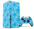 WraptorSkinz Skin Wrap compatible with the 2020 XBOX Series X Console and Controller Wavey Neon Blue (XBOX NOT INCLUDED)