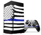 WraptorSkinz Skin Wrap compatible with the 2020 XBOX Series X Console and Controller Brushed USA American Flag Blue Line (XBOX NOT INCLUDED)