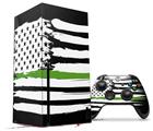 WraptorSkinz Skin Wrap compatible with the 2020 XBOX Series X Console and Controller Brushed USA American Flag Green Line (XBOX NOT INCLUDED)