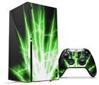 WraptorSkinz Skin Wrap compatible with the 2020 XBOX Series X Console and Controller Lightning Green (XBOX NOT INCLUDED)