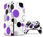 WraptorSkinz Skin Wrap compatible with the 2020 XBOX Series X Console and Controller Lots of Dots Purple on White (XBOX NOT INCLUDED)