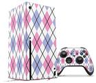 WraptorSkinz Skin Wrap compatible with the 2020 XBOX Series X Console and Controller Argyle Pink and Blue (XBOX NOT INCLUDED)