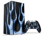 WraptorSkinz Skin Wrap compatible with the 2020 XBOX Series X Console and Controller Metal Flames Blue (XBOX NOT INCLUDED)