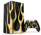 WraptorSkinz Skin Wrap compatible with the 2020 XBOX Series X Console and Controller Metal Flames Yellow (XBOX NOT INCLUDED)