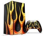 WraptorSkinz Skin Wrap compatible with the 2020 XBOX Series X Console and Controller Metal Flames (XBOX NOT INCLUDED)
