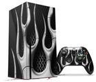 WraptorSkinz Skin Wrap compatible with the 2020 XBOX Series X Console and Controller Metal Flames Chrome (XBOX NOT INCLUDED)