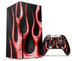 WraptorSkinz Skin Wrap compatible with the 2020 XBOX Series X Console and Controller Metal Flames Red (XBOX NOT INCLUDED)