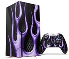 WraptorSkinz Skin Wrap compatible with the 2020 XBOX Series X Console and Controller Metal Flames Purple (XBOX NOT INCLUDED)