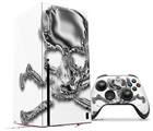 WraptorSkinz Skin Wrap compatible with the 2020 XBOX Series X Console and Controller Chrome Skull on White (XBOX NOT INCLUDED)
