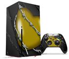WraptorSkinz Skin Wrap compatible with the 2020 XBOX Series X Console and Controller Barbwire Heart Yellow (XBOX NOT INCLUDED)