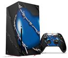 WraptorSkinz Skin Wrap compatible with the 2020 XBOX Series X Console and Controller Barbwire Heart Blue (XBOX NOT INCLUDED)