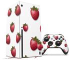 WraptorSkinz Skin Wrap compatible with the 2020 XBOX Series X Console and Controller Strawberries on White (XBOX NOT INCLUDED)