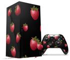 WraptorSkinz Skin Wrap compatible with the 2020 XBOX Series X Console and Controller Strawberries on Black (XBOX NOT INCLUDED)
