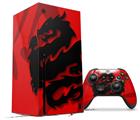 WraptorSkinz Skin Wrap compatible with the 2020 XBOX Series X Console and Controller Oriental Dragon Black on Red (XBOX NOT INCLUDED)