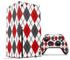 WraptorSkinz Skin Wrap compatible with the 2020 XBOX Series X Console and Controller Argyle Red and Gray (XBOX NOT INCLUDED)