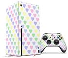 WraptorSkinz Skin Wrap compatible with the 2020 XBOX Series X Console and Controller Pastel Hearts on White (XBOX NOT INCLUDED)