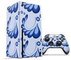 WraptorSkinz Skin Wrap compatible with the 2020 XBOX Series X Console and Controller Petals Blue (XBOX NOT INCLUDED)