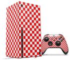 WraptorSkinz Skin Wrap compatible with the 2020 XBOX Series X Console and Controller Checkered Canvas Red and White (XBOX NOT INCLUDED)