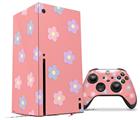 WraptorSkinz Skin Wrap compatible with the 2020 XBOX Series X Console and Controller Pastel Flowers on Pink (XBOX NOT INCLUDED)
