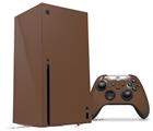 WraptorSkinz Skin Wrap compatible with the 2020 XBOX Series X Console and Controller Solids Collection Chocolate Brown (XBOX NOT INCLUDED)