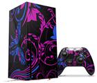 WraptorSkinz Skin Wrap compatible with the 2020 XBOX Series X Console and Controller Twisted Garden Hot Pink and Blue (XBOX NOT INCLUDED)