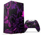 WraptorSkinz Skin Wrap compatible with the 2020 XBOX Series X Console and Controller Twisted Garden Purple and Hot Pink (XBOX NOT INCLUDED)