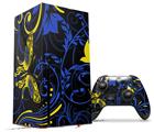 WraptorSkinz Skin Wrap compatible with the 2020 XBOX Series X Console and Controller Twisted Garden Blue and Yellow (XBOX NOT INCLUDED)