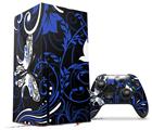 WraptorSkinz Skin Wrap compatible with the 2020 XBOX Series X Console and Controller Twisted Garden Blue and White (XBOX NOT INCLUDED)