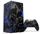 WraptorSkinz Skin Wrap compatible with the 2020 XBOX Series X Console and Controller Twisted Garden Gray and Blue (XBOX NOT INCLUDED)