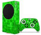 WraptorSkinz Skin Wrap compatible with the 2020 XBOX Series S Console and Controller Triangle Mosaic Green (XBOX NOT INCLUDED)
