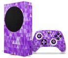 WraptorSkinz Skin Wrap compatible with the 2020 XBOX Series S Console and Controller Triangle Mosaic Purple (XBOX NOT INCLUDED)