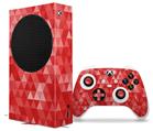 WraptorSkinz Skin Wrap compatible with the 2020 XBOX Series S Console and Controller Triangle Mosaic Red (XBOX NOT INCLUDED)