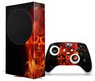 WraptorSkinz Skin Wrap compatible with the 2020 XBOX Series S Console and Controller Flaming Fire Skull Orange (XBOX NOT INCLUDED)